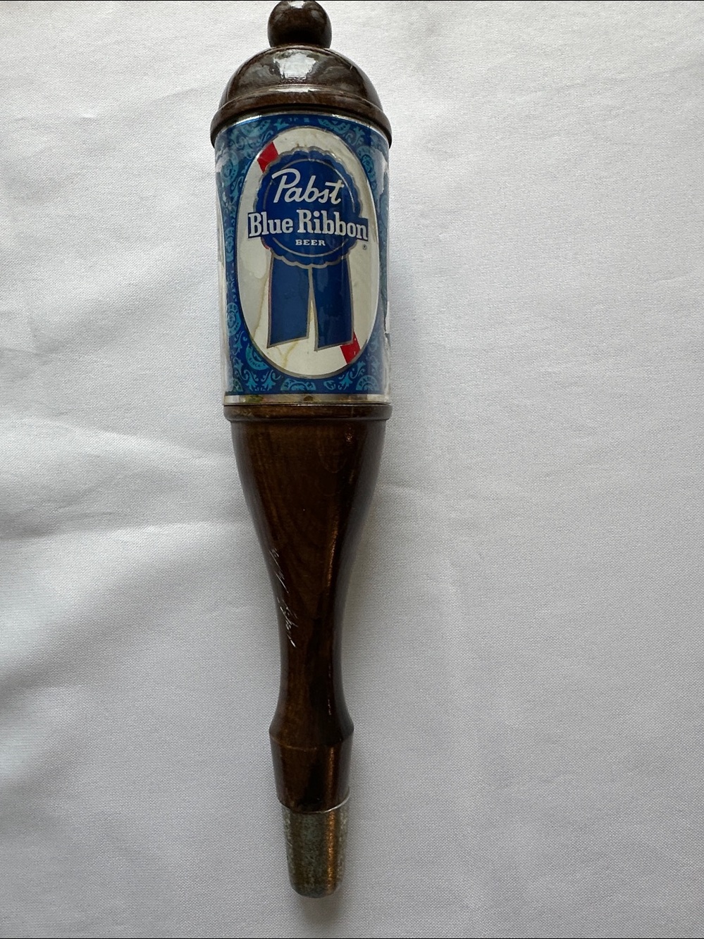 Pabst Blue Ribbon Wooden Tap Handle - Blue Ribbon Graphic Breweriana 1970's - Picture 4 of 12